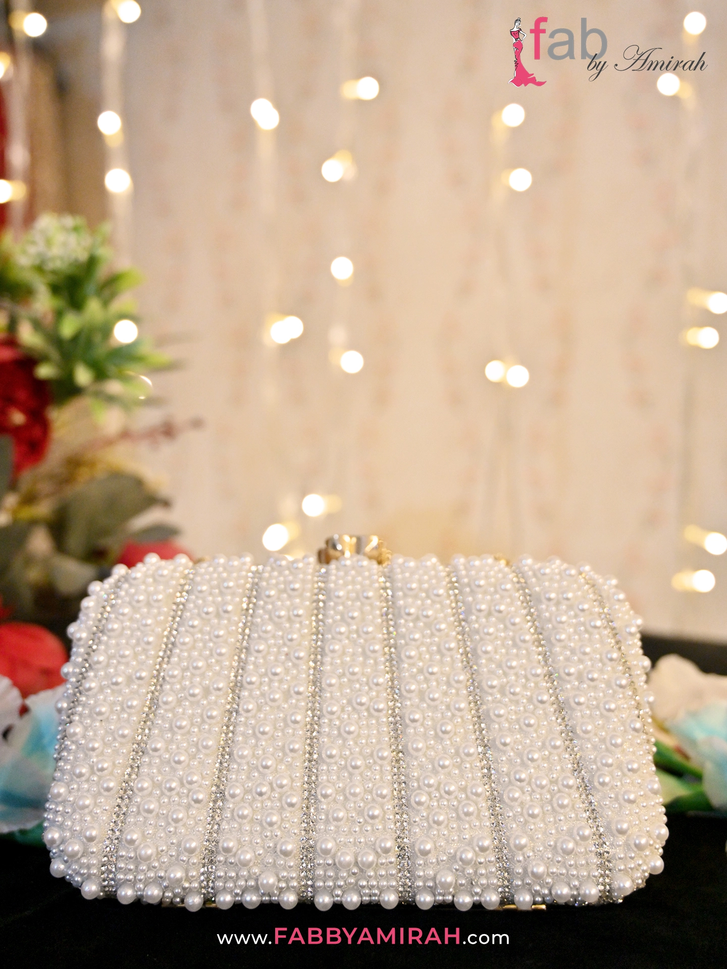 Luxury Pearl Bridal Clutch White Crystal Embellished 1 Luxury Pearl Bridal Clutch White Crystal Embellished