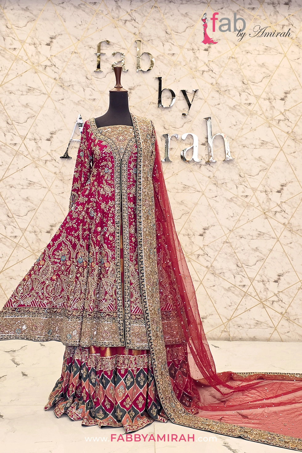 Luxury Pakistani bridal maxi styled by Fab By Amirah