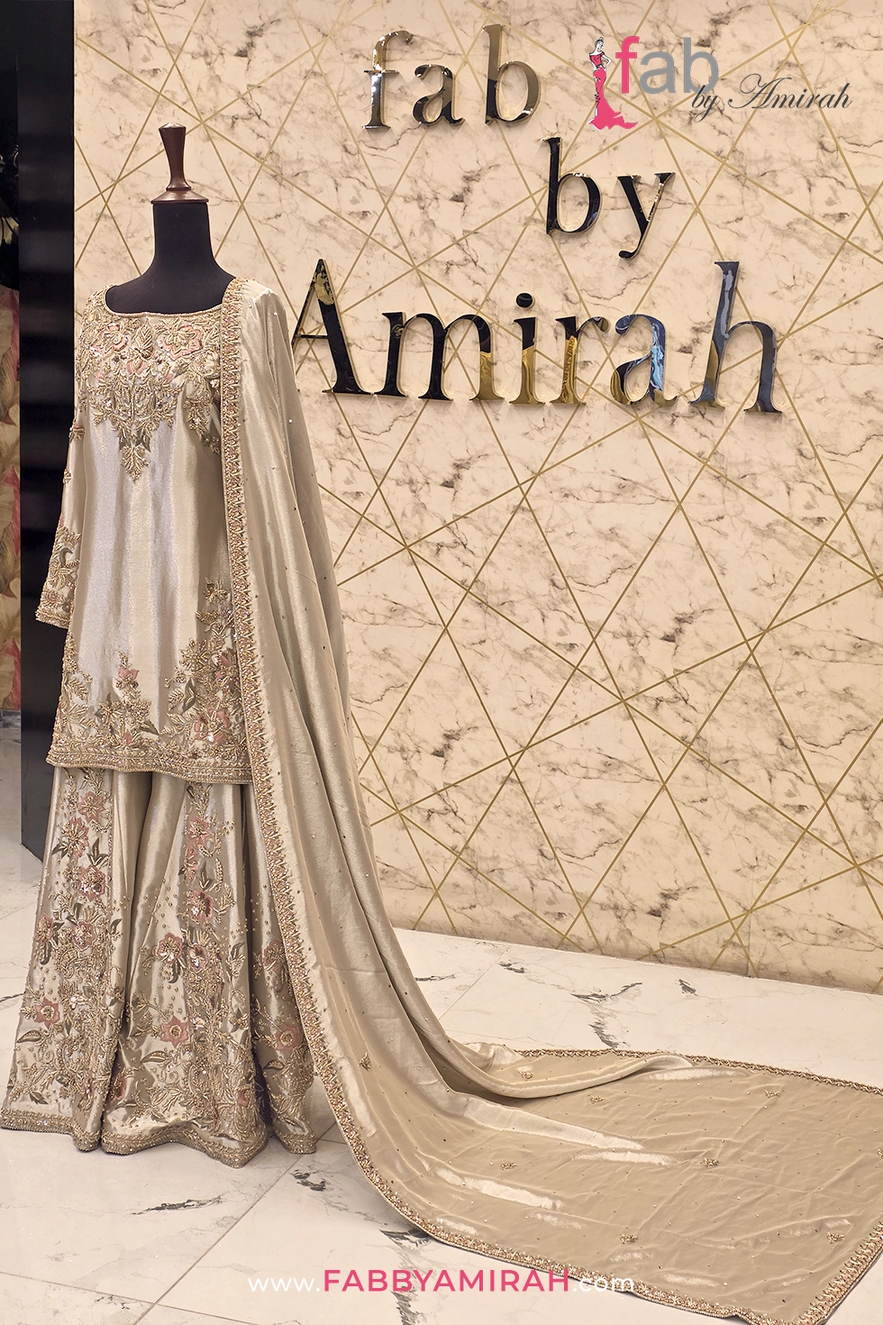 Fusion style walima bridal outfit by Fab By Amirah Fusion style walima bridal outfit by Fab By Amirah
