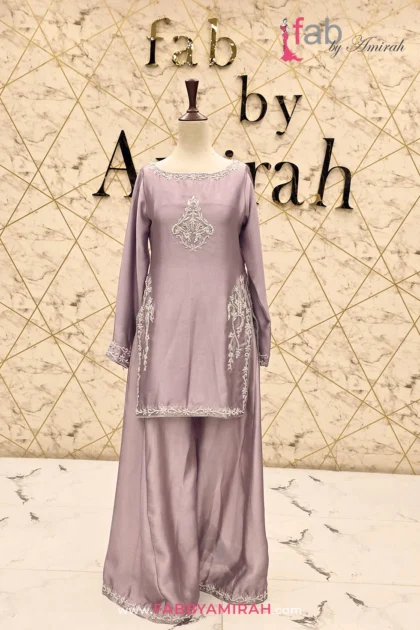 Lilac silk tissue formal wear by Fab By Amirah