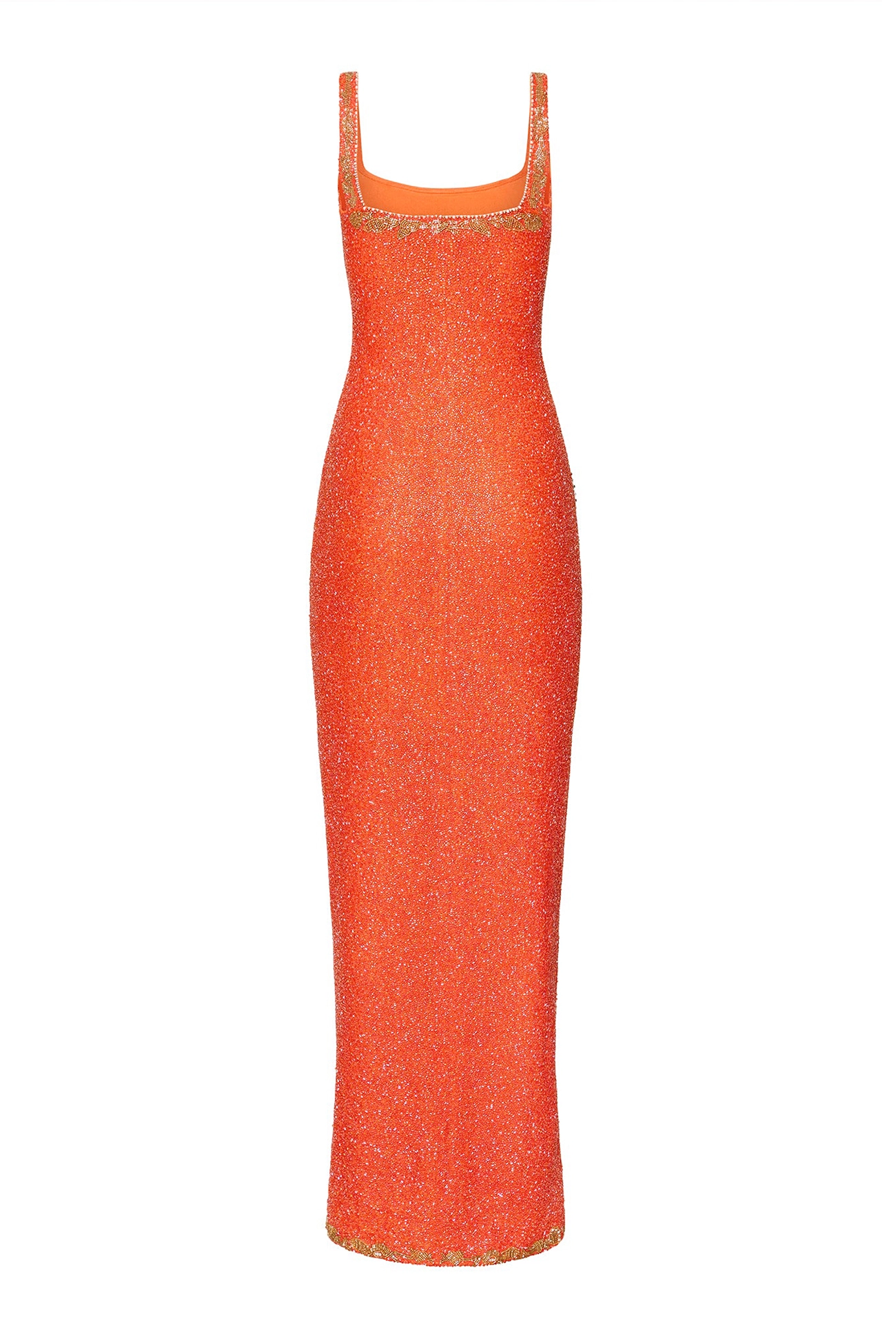 Stunning Tangerine Orange Maxi Gown for Summer Parties