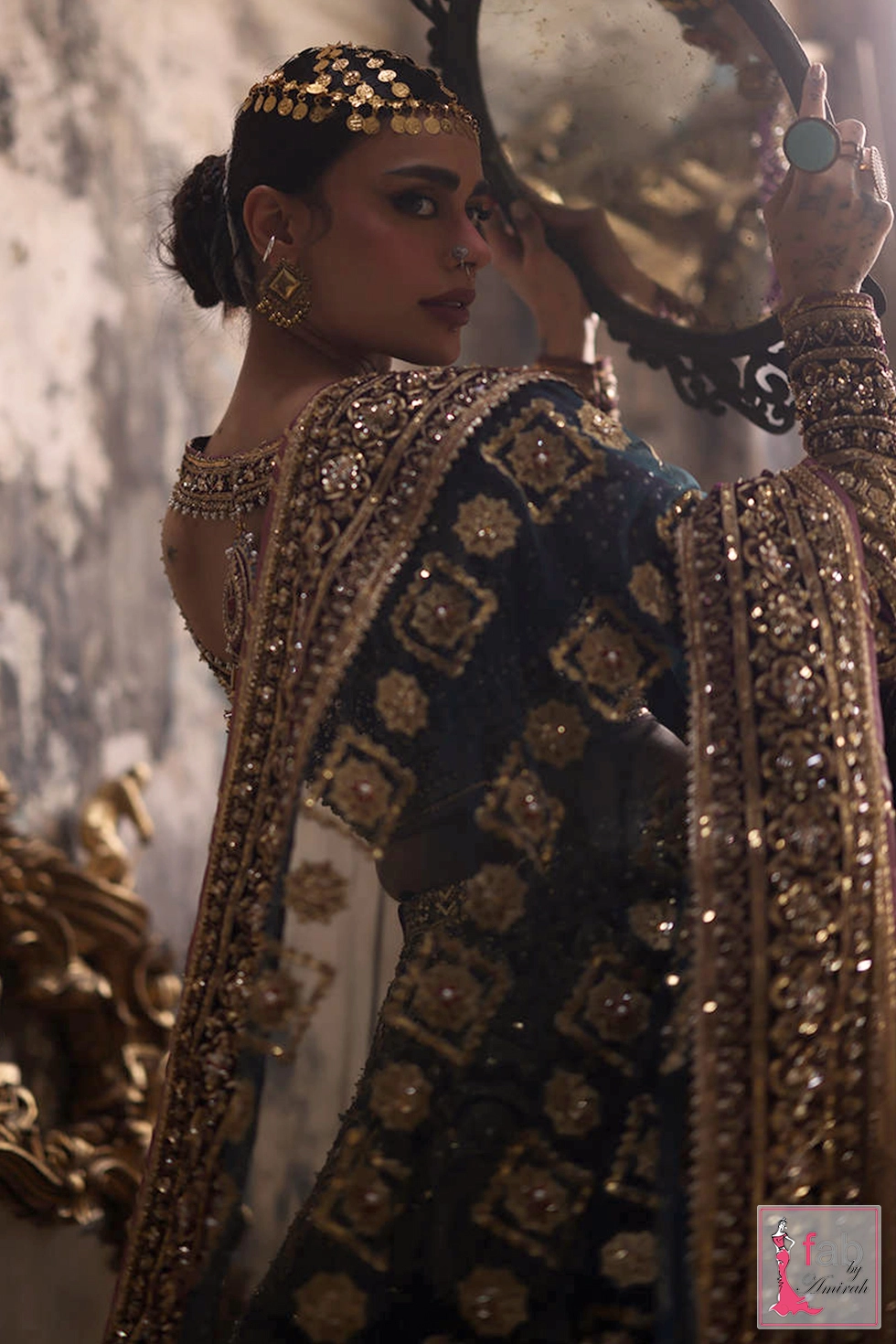 Ethereal organza dupatta with resplendent multihead embroidery border details