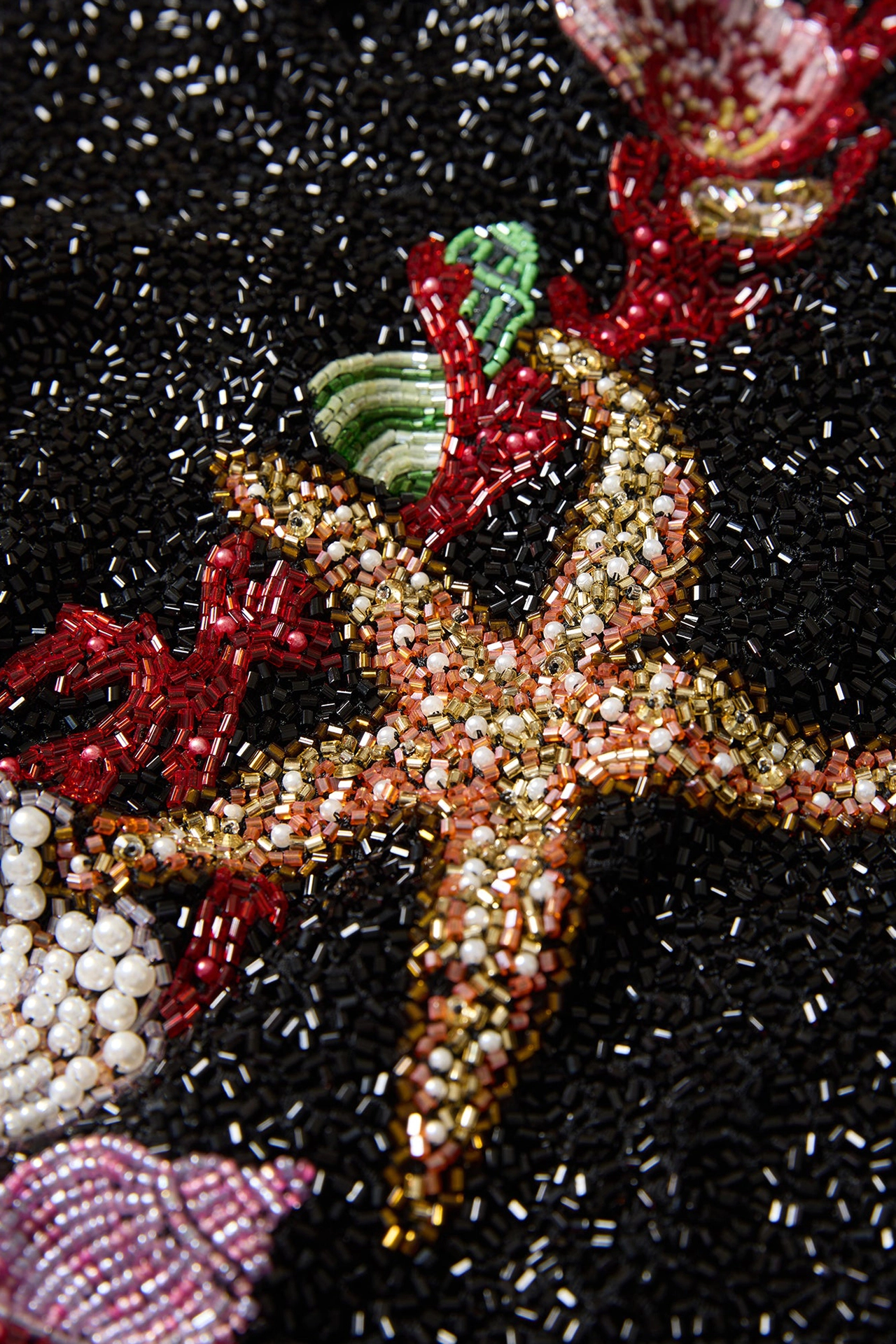 Starfish and seahorse beads on ocean themed party dress from Marina Mini