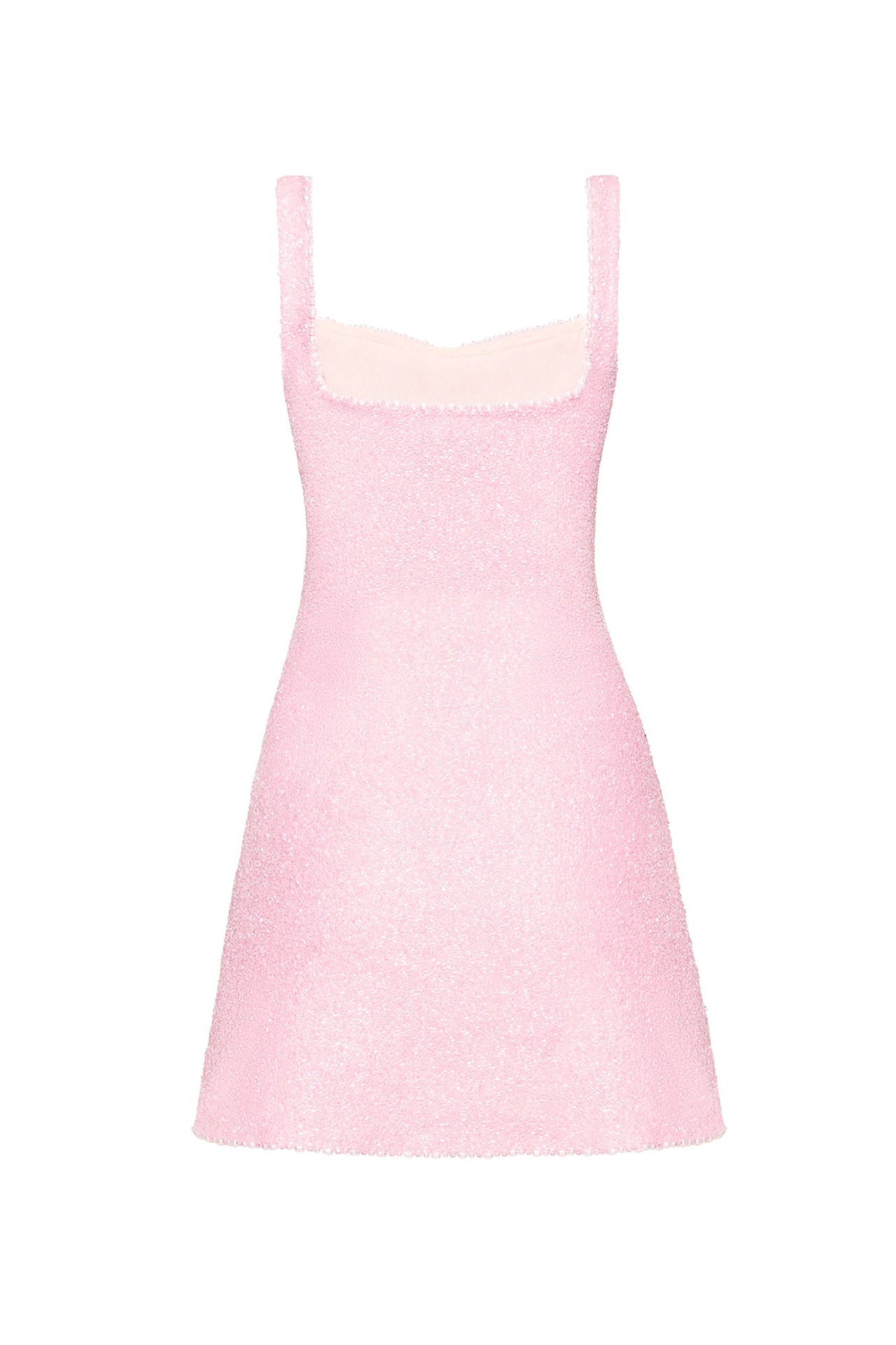 Rose pink cocktail dress with split back view with premium zipper fastening