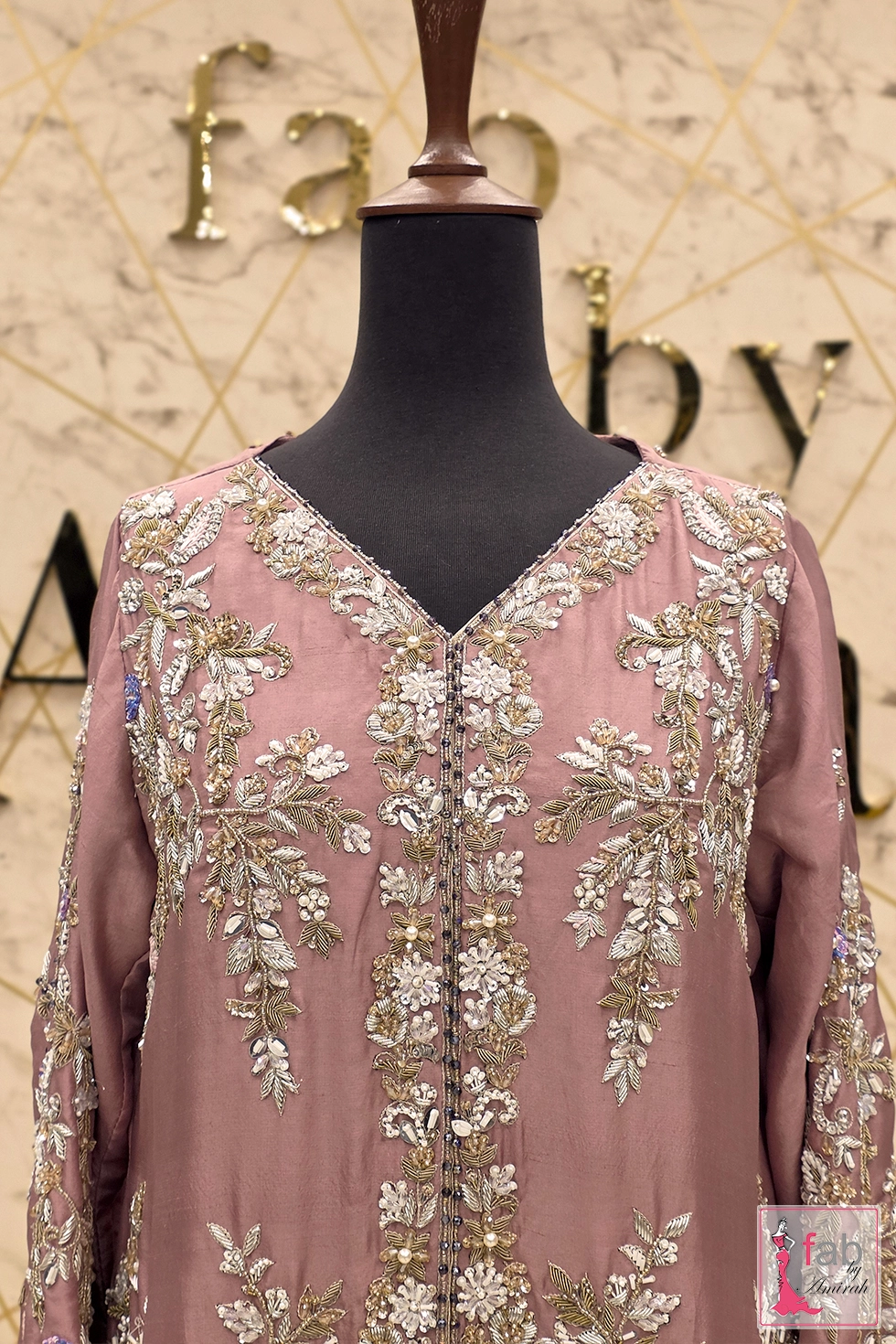 Dress 98 - 2 (convert.io) Pakistani wedding guest outfit on display at Fab By Amirah online store